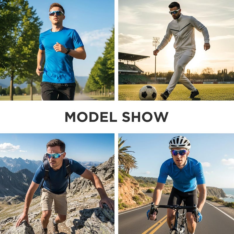 LOLOON Store Cycling Sunglasses for Men Women Youth, Wrap Around Sports Sunglasses for Running Climbing Bike Baseball Softball Golf - Image 2